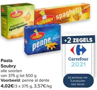 Carrefour Pasta Soubry 375g aanbieding