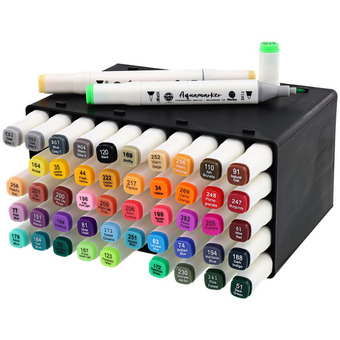 Action Decotime aquamarkers in tray aanbieding