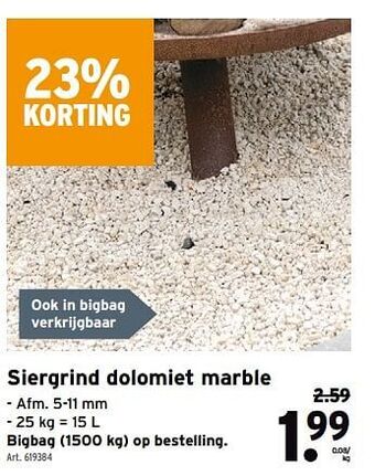 GAMMA Siergrind dolomiet marble aanbieding