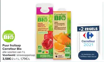 Carrefour Puur druitsap Carrefour Bio aanbieding