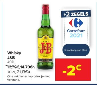 Carrefour Whisky J&B aanbieding