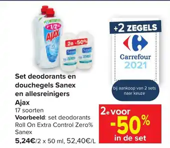 Set deodorants en douchegels Sanex en allesreinigers Ajax