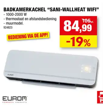 Hubo Badkamerkachel "Sani-wallheat Wifi" aanbieding