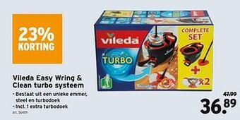 Vileda easy wring + clean turbo systeem
