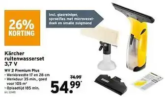 GAMMA Kärcher ruitenwasserset 3,7 v wv 2 premium plus aanbieding