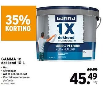 GAMMA Gamma 1x dekkend 10L aanbieding