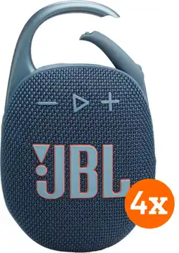 Coolblue JBL Clip 5 Blauw 4-pack aanbieding