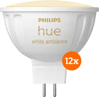 Coolblue Philips Hue spot White Ambiance MR16 12-pack aanbieding