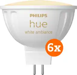 Coolblue Philips Hue Spot White Ambiance MR16 Lot de 6 aanbieding