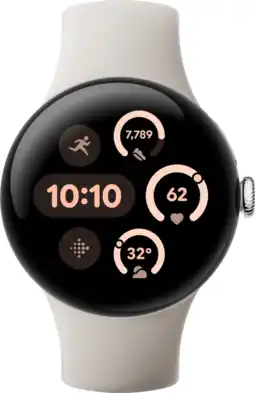 Coolblue Google Pixel Watch 3 Argent/Crème 41 mm aanbieding