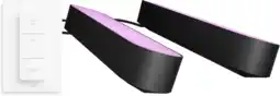 Coolblue Philips Hue Play Barre Lumineuse White and Color Noir Lot de 2 + Philips Hue Variateur Sans Fil aanbieding