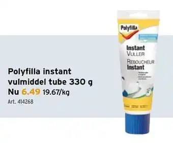 GAMMA Polyfilla instant vulmiddel tube 330q aanbieding