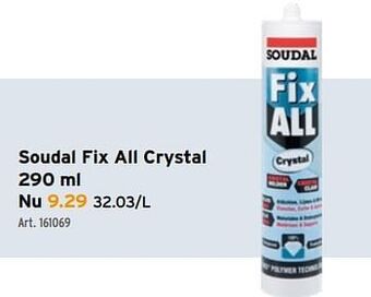GAMMA Soudal fix all crystal 290ml aanbieding