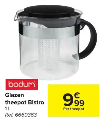 Glazen theepot Bistro 1L