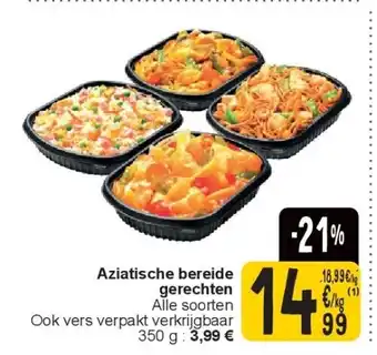 Cora Aziatische bereide gerechten aanbieding