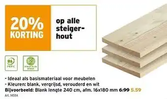 GAMMA Steiger- hout blank aanbieding