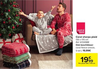 Carrefour Coral sherpa plaid aanbieding