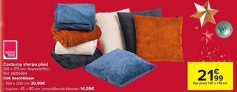 Carrefour Corduroy sherpa plaid aanbieding