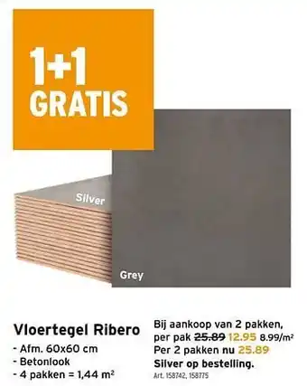 GAMMA Vloertegel ribero 60x60cm aanbieding