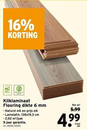 Kliklaminaat flooring dikte 6mm