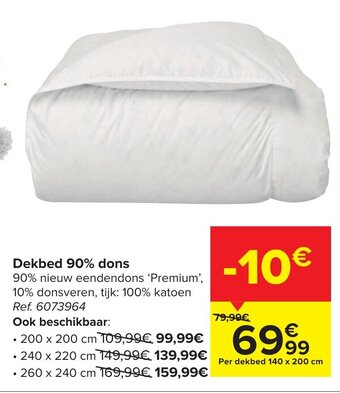 Carrefour Dekbed 90% dons aanbieding