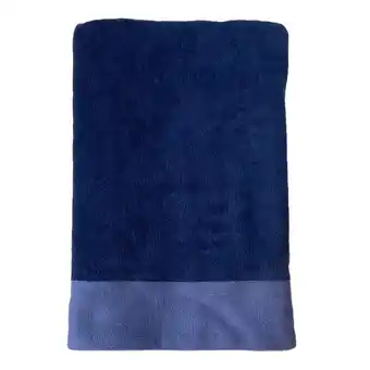 Decathlon Serviette de bain éponge velours unie Shady Bleu marine 140x180 370g/m² aanbieding