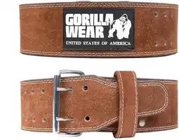 Decathlon 4 Inch Leather Lifting Belt - Brown /M aanbieding