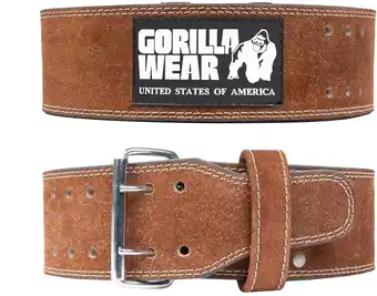 Decathlon 4 Inch Leather Lifting Belt - Brown /M aanbieding