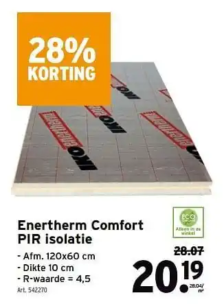 GAMMA Enertherm comfort pir isolatie 120x60cm aanbieding
