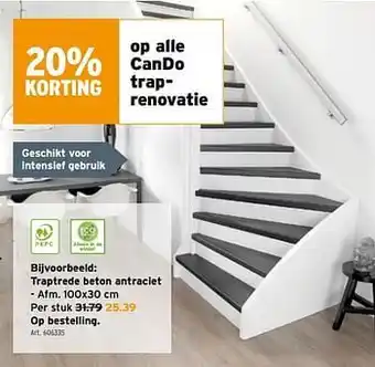 GAMMA Trede beton antraciet 100x30cm aanbieding