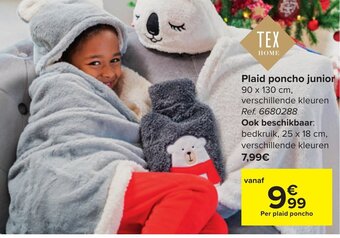 Carrefour Plaid poncho junior aanbieding
