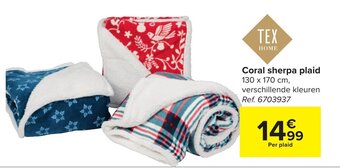 Carrefour Coral sherpa plaid aanbieding