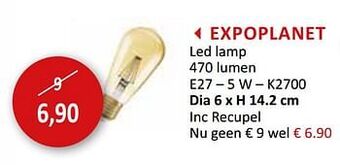 Weba Expoplanet led lamp aanbieding