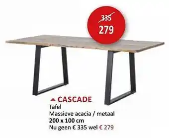 Cascade tafel 200x100 cm