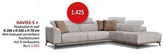 Weba Davos-s hoeksalon in stof aanbieding
