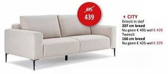 Weba City driezit in stof aanbieding