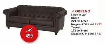 Weba Obreno salon in stof driezit aanbieding