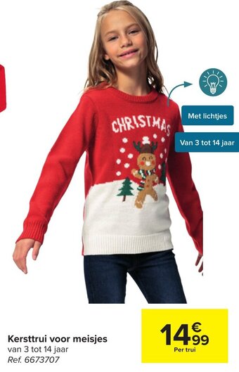 Carrefour Kersttrui voor meisjes aanbieding