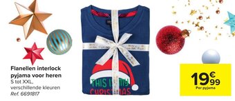 Carrefour Flanellen interlock pyjama voor heren aanbieding