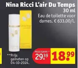 Kruidvat Nina Ricci L’air Du Temps aanbieding