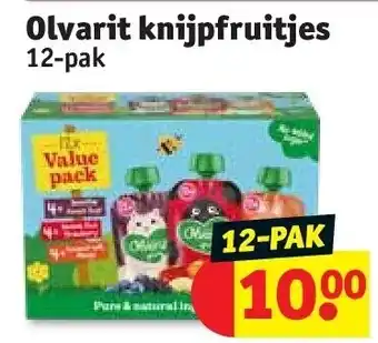 Kruidvat Olvarit knijpfruitjes aanbieding