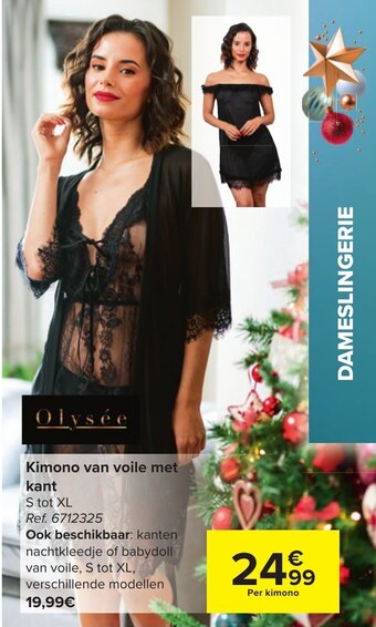 Carrefour Kimono van voile met kant aanbieding