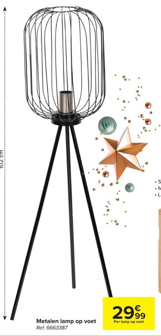 Carrefour Metalen lamp op voet aanbieding