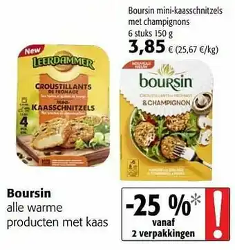 Colruyt Boursin mini-kaasschnitzels met champignons aanbieding