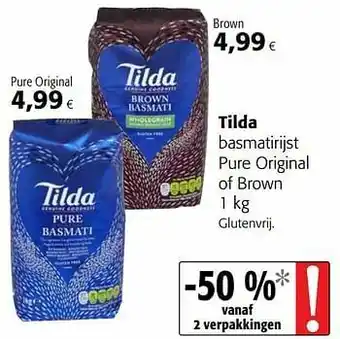 Colruyt Tilda basmatirijst pure original of brown aanbieding