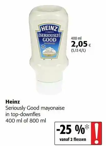Colruyt Heinz seriously good mayonaise in top-downfles aanbieding