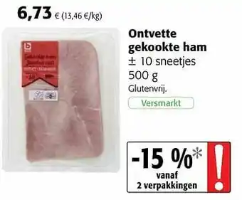 Ontvette gekookte ham