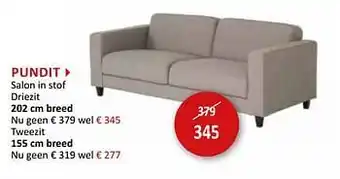 Weba Pundit salon in stof driezit aanbieding