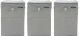 Coolblue Brabantia Corbeilles à Linge Grey Lot de 3 aanbieding