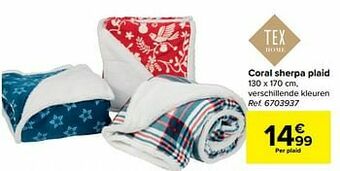 Carrefour Coral sherpa plaid aanbieding